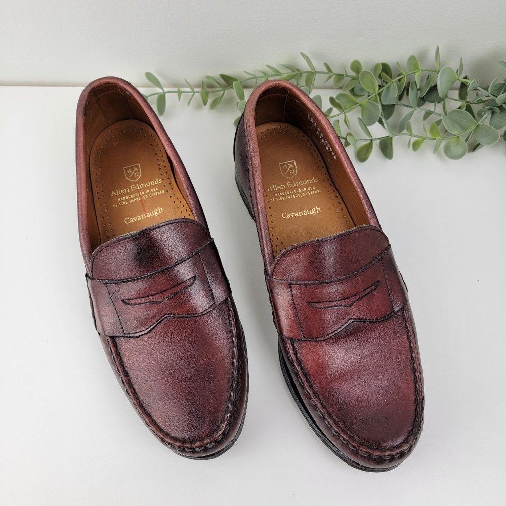 Allen Edmonds Burgundy Leather Penny Loafers